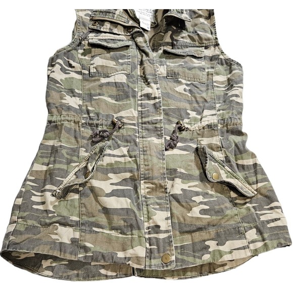 Camouflage Fashion Vest Women’s Medium Full Zip Drawstring Streetwear Gorpcore - Picture 5 of 8